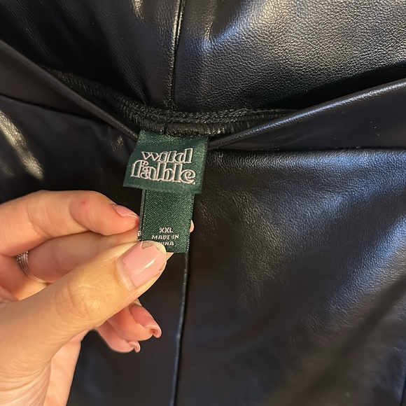 XXL Black leather flare front split Wild Fable pants - Picture 3 of 4